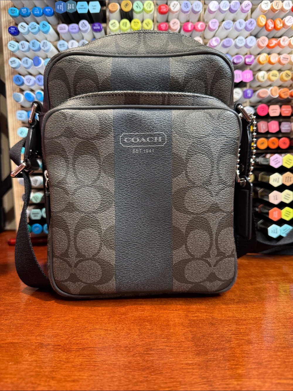 Coach Heritage Stripe Flight Bag